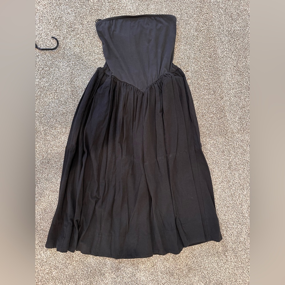 Free People onda Black Strapless Midi Dress